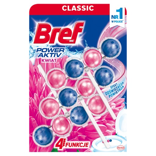 Bref Power Aktiv - Sada 3 ks toaletných kociek - Kvet
