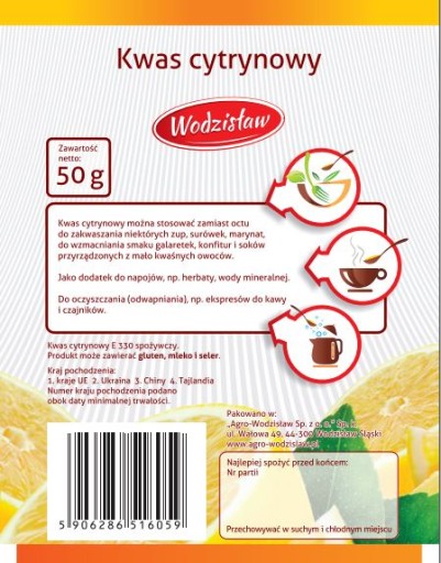 Wodzisław kyselina citrónová 50 g