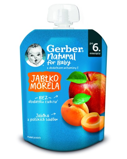 Gerber Bio Dezert Hruška Jablko Čierna ríbezľa po 6 mesiacoch 80 g