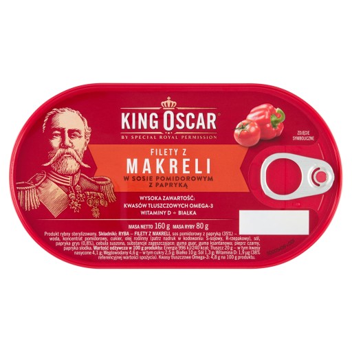 Filety z makrely v paradajkovej omáčke s paprikou 160G King Oscar