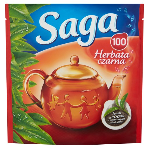 Čierny čaj v sáčkoch Saga 90ks x2