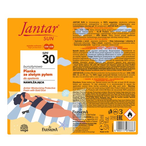 Jantar sprej na opaľovanie sun 30 SPF 150 ml Farmona