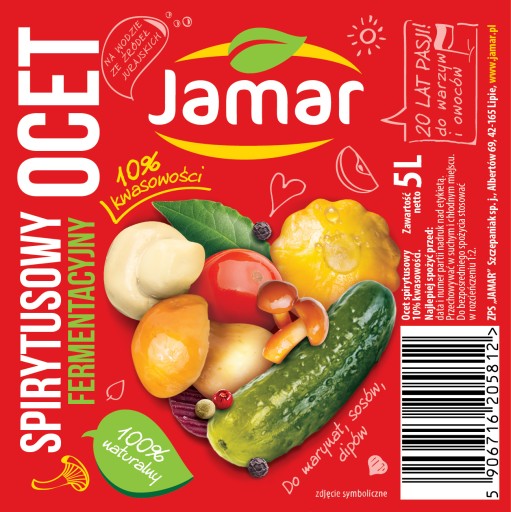 Jamar Kvasený liehový ocot 10% 5000ml sada 5x1L ALE DOBRE!