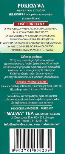 Expres bylinkový čaj zo žihľavy slezovej 20 vrecúšok