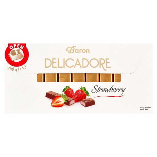 Čokolády s jahodovou náplňou Delicadore Strawberry Baron 200g
