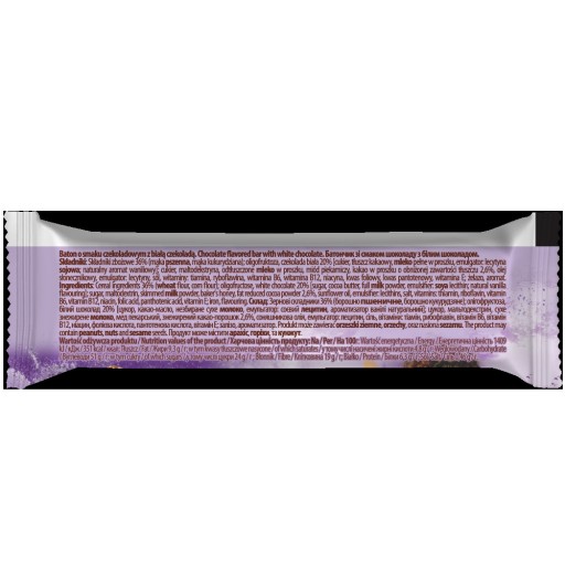 BAKALLAND KLEKS Čokoládová cereálna tyčinka s bielou čokoládou a žehličkou 25g