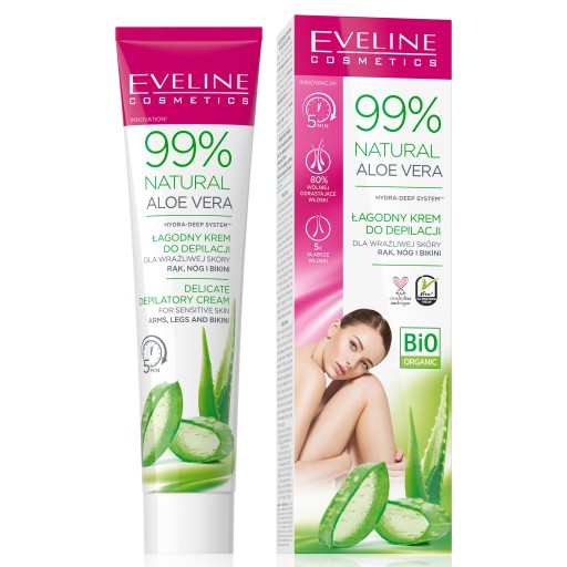 Eveline 99% prírodný Aloe Vera jemný depilačný krém - citlivá pleť 1