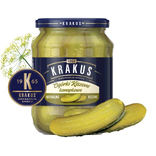 Krakus Nakladané sendvičové uhorky v plátkoch 670g