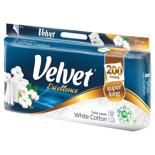 VELVET EXCELLENCE TOALETNÝ PAPIER 8KS BIELY ELEG
