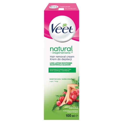 VEET Natural Inspirations Depilačný krém na nohy pre citlivú pokožku 100 ml