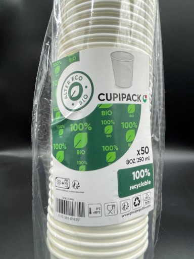 Biely papierový pohár 250 ml 50 ks Nápoje na kávu