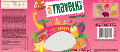 Fresh Fruity Travelki ovocné príchute afrického želé 80 g Wawel