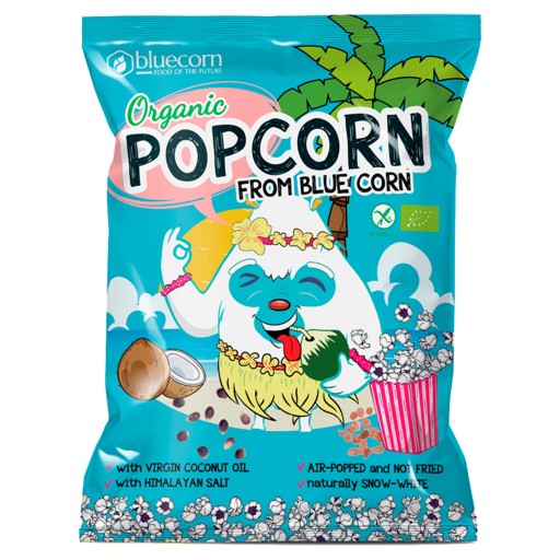 MODRÝ KUKURIČNÝ POPCORN S KOKOSOVÝM OLEJOM A HIMALÁJSKOU SOĽOU