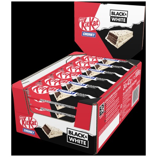 Vaflová tyčinka pokrytá bielym toppingom KitKat Chunky Black&White 42 g