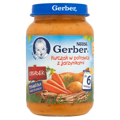 Gerber Obiadek Kurča v guláši so zeleninou po 6 mesiacoch 190 g
