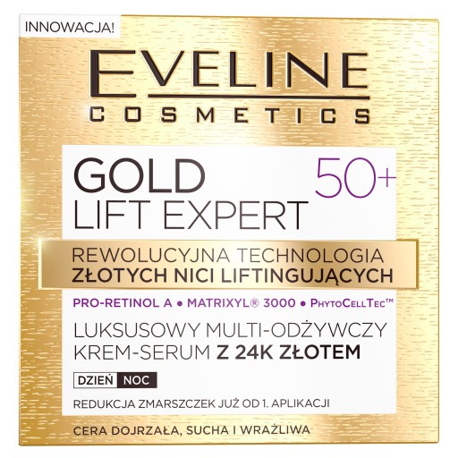 Krém-sérum Eveline Cosmetics Gold Lift Expert 50+