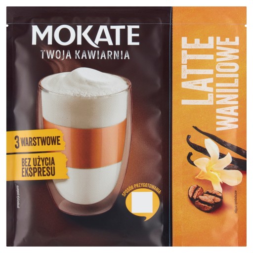 Instantný kávový nápoj Vanilla Coffee Latte s penou bez espresso kávovaru Mokate