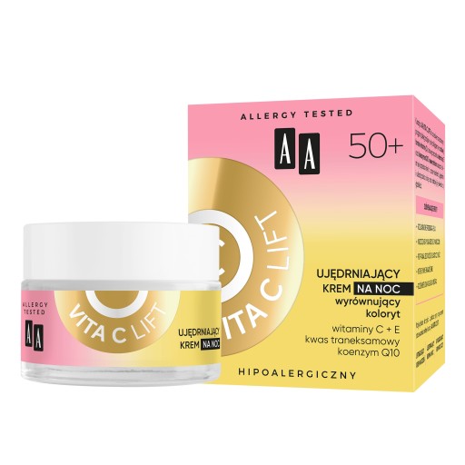 AA Vita C Lift 50+ spevňujúci nočný krém vyrovnáva tón pleti 50 ml