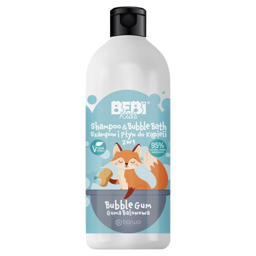Šampón a tekutý kúpeľ 2v1 Bubble Gum Barwa Bebi Kids 500 ml