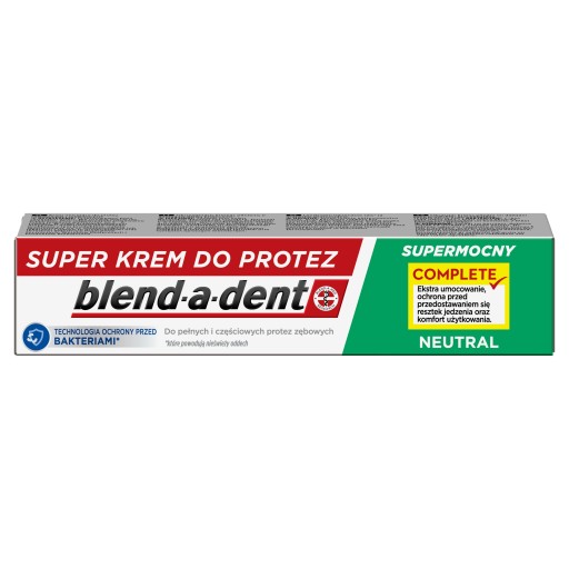 Blend-a-dent COMPLETE NEUTRAL lepidlo na zubné protézy neutrálnej chuti, 47 g