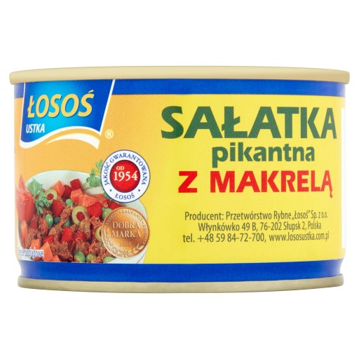 Rybie konzervy, sterilizované a pripravené na konzumáciu. Losos Ustka 0,17 kg