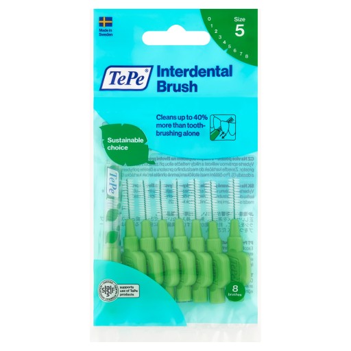 TePe Original čistiace kefky 0,8 mm ZELENÁ veľkosť 5 - 8 ks