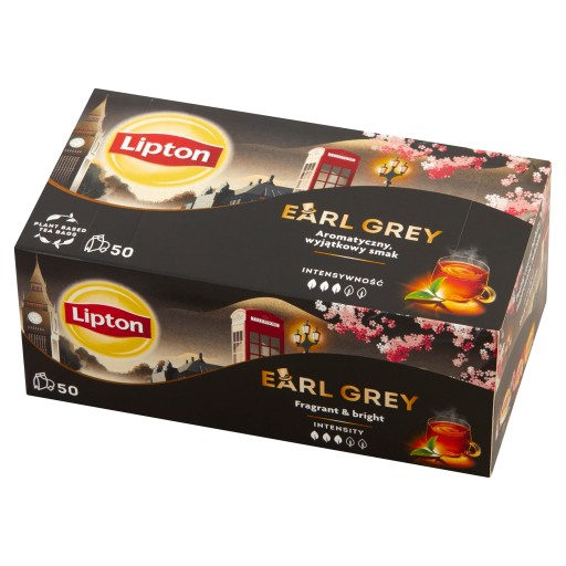 Čierny čaj Lipton Earl Grey 50 vrecúšok