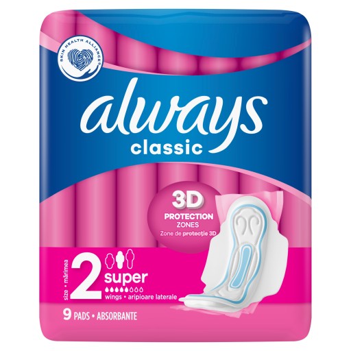 Hygienické vložky Always Classic Maxi s krídelkami 9 ks