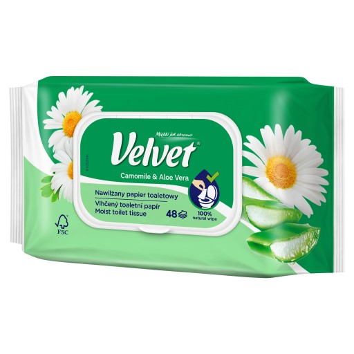 Vlhčený harmančekový toaletný papier VELVET