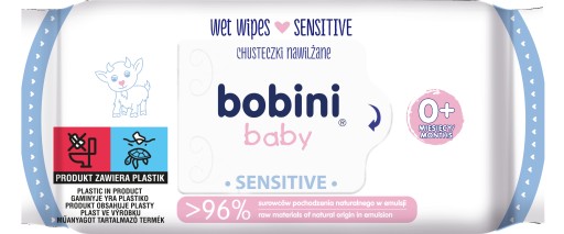 BOBINI VLHČENÉ Utierky SENSITIVE 70 KS