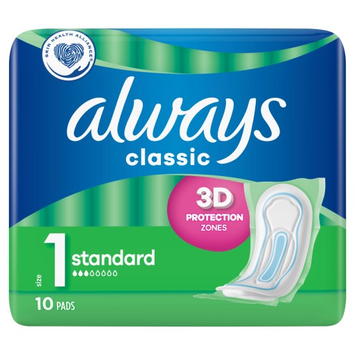 Vždy hygienické vložky bez krídel, 10 ks.