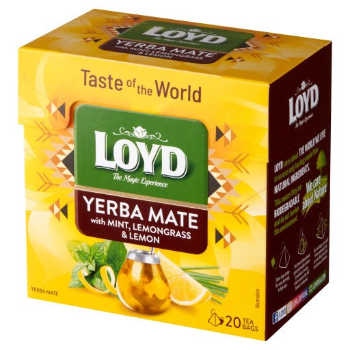 Príchute sveta Exkluzívny čaj Yerba MAte Mäta Citrónová tráva Citrón LOYD
