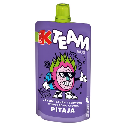 Kubuś team mousse jablko banán červené hrozno arónia pitaya 100 g