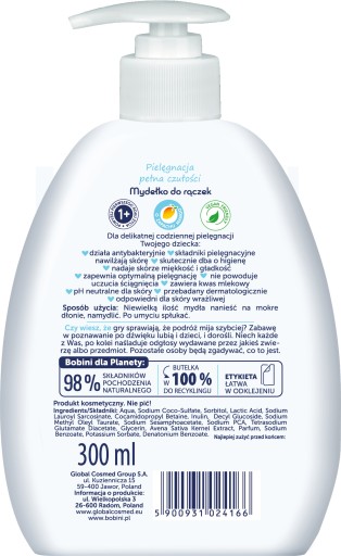 Global Bobini Tekuté mydlo 300ml Antibakteriálne Mango