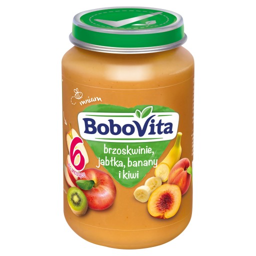 BoboVita Jablká, broskyne a kiwi po 6 mesiacoch 190 g