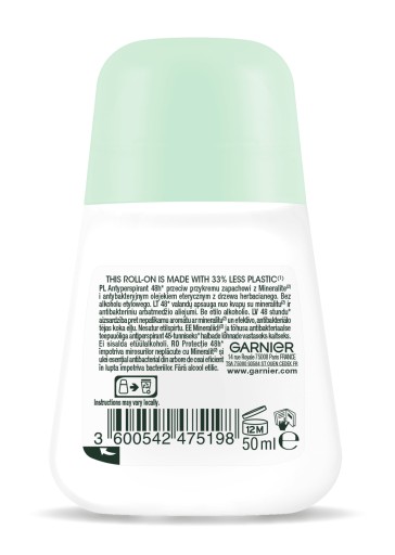 GARNIER ROLL-ON MINERAL PURE ACTIVE 48H