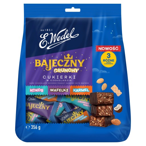 Čokoládové bonbóny Mieszanka Wedlowska Bajeczny Crunchy 3 druhy