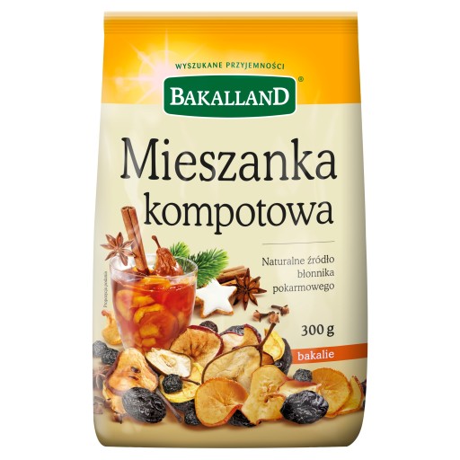 BAKALLAND Kompótová zmes - Sušené ovocie na kompót - Sušené 300g