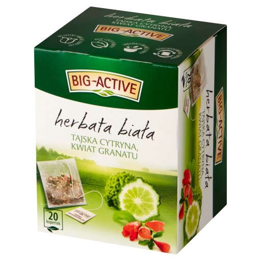 BIG-ACTIVE Thajský biely čaj Citrón Granátové jablko kvet 20 tb 5900956700465
