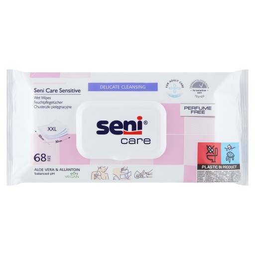 SENI CARE Sensitive vlhčené obrúsky 68 ks