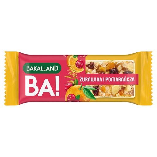 BAKALLAND BA Cereálna tyčinka brusnica s pomarančom