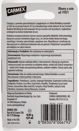 CARMEX Classic Hydratačný balzam na pery v tropickej tyčinke