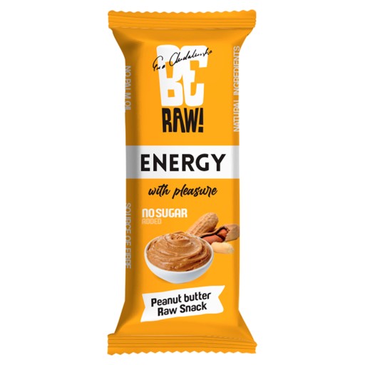 BeRAW! ENERGY Energetická tyčinka bez cukru, arašidové maslo, 40 g