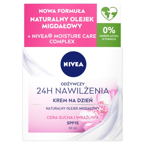 Nivea 24H hydratačný výživný denný krém SPF 15 pre suchú a citlivú pleť