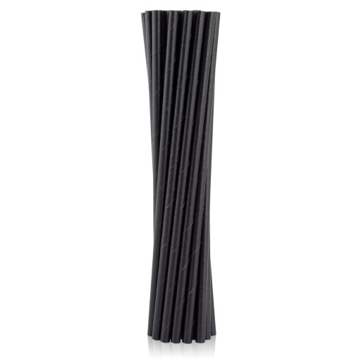 Rúrky (slamky) z papiera. čierna, 6x197 mm / 250 ks.