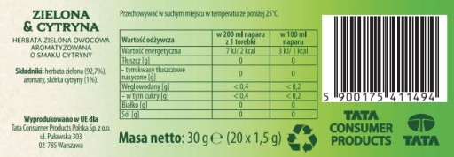 Vitax Inspirations s príchuťou Green Lemon 20 sáčkov