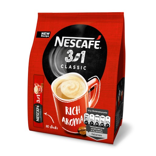NESCAFE 3v1 klasická instantná káva 10 vrecúšok