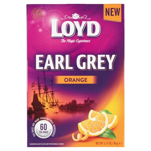 Čaj Earl Grey čierny vo vrecúškach Loyd Orange, 60 ks