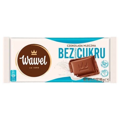 WAWEL MLIEČNA ČOKOLÁDA BEZ CUKRU 90G