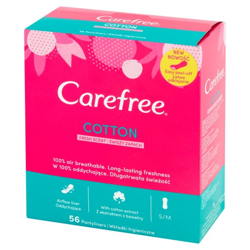 Carefree Cotton Fresh Scent hygienické vložky 56 ks.